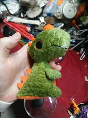 Green & Orange Plush Dinosaur Stuffed Toy